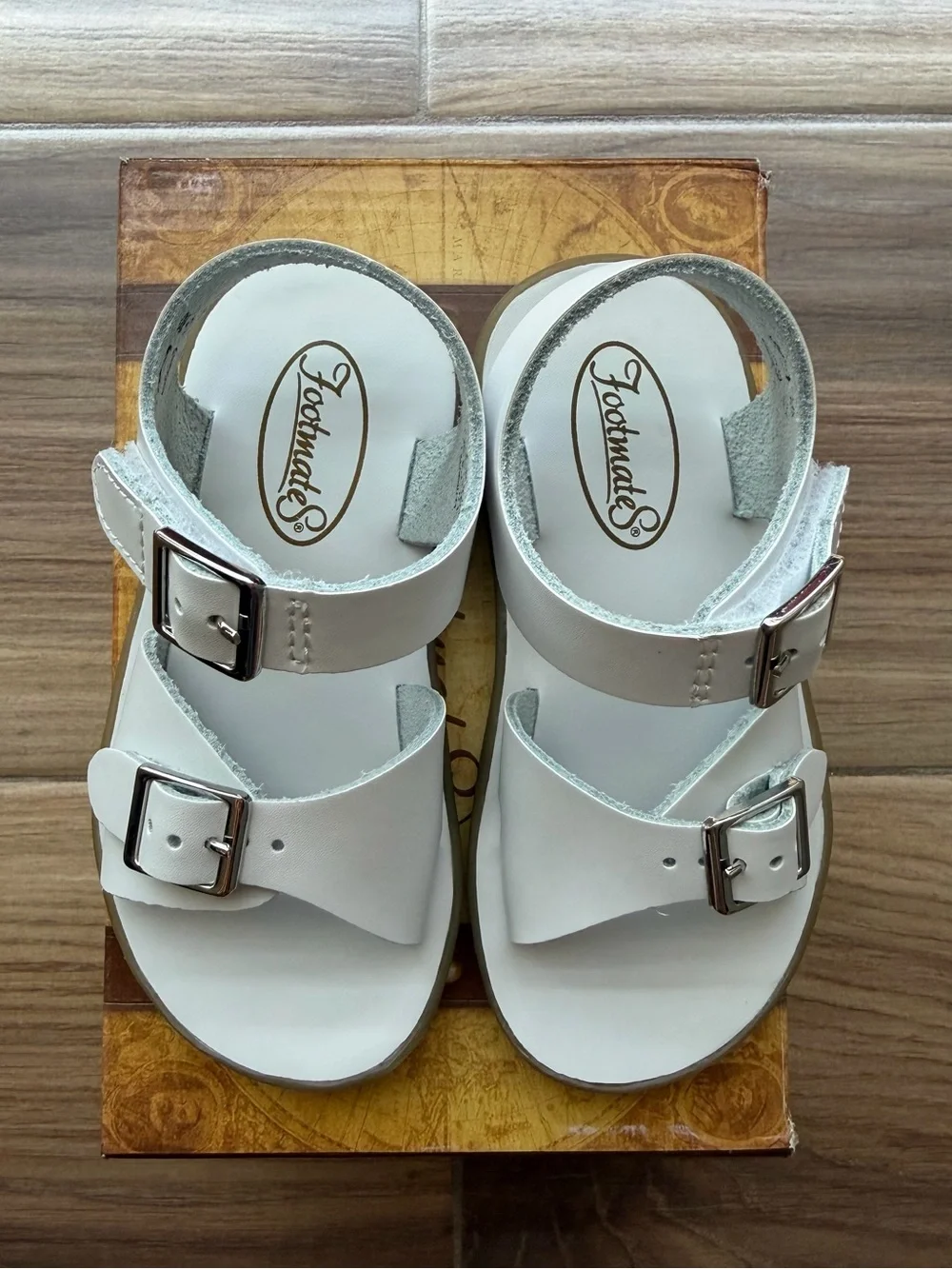 FootMates White Kids Buckle Sandals